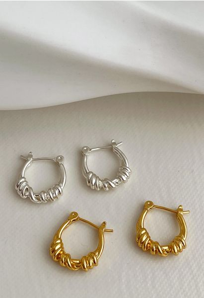 Round Shape Twined Earrings