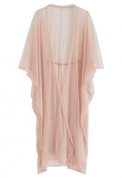 Shimmer Tulle Flare Kimono in Pink
