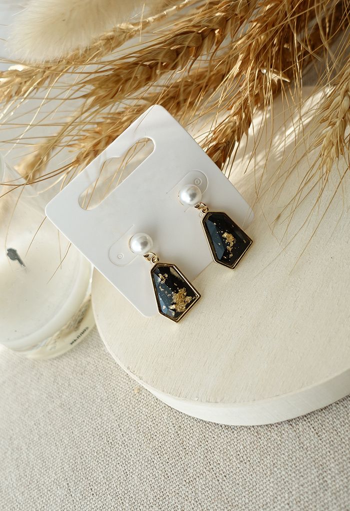 Pearl and Rhinestone Drop Earring