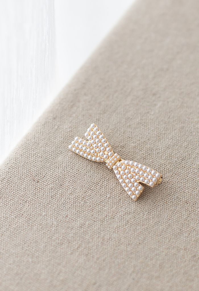 Pearl Bowknot Hair Clip