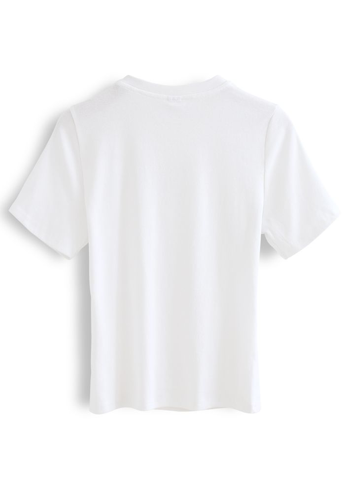 カットアウトパールTシャツ ホワイト