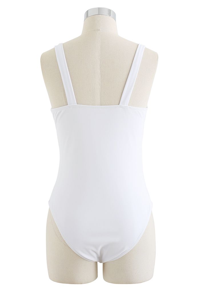 Amber O-Ring Cutout Swimsuit in White