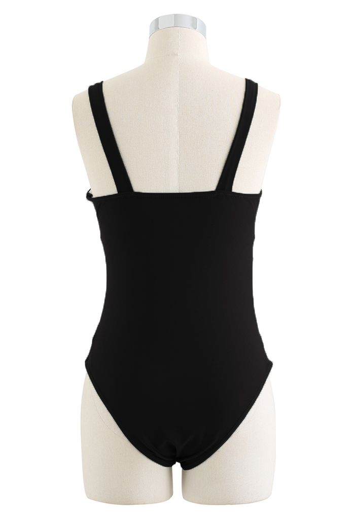 Amber O-Ring Cutout Swimsuit in Black