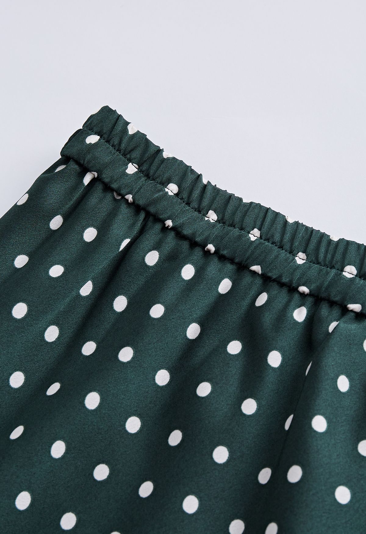 Polka Dots Print Frilling Midi Skirt