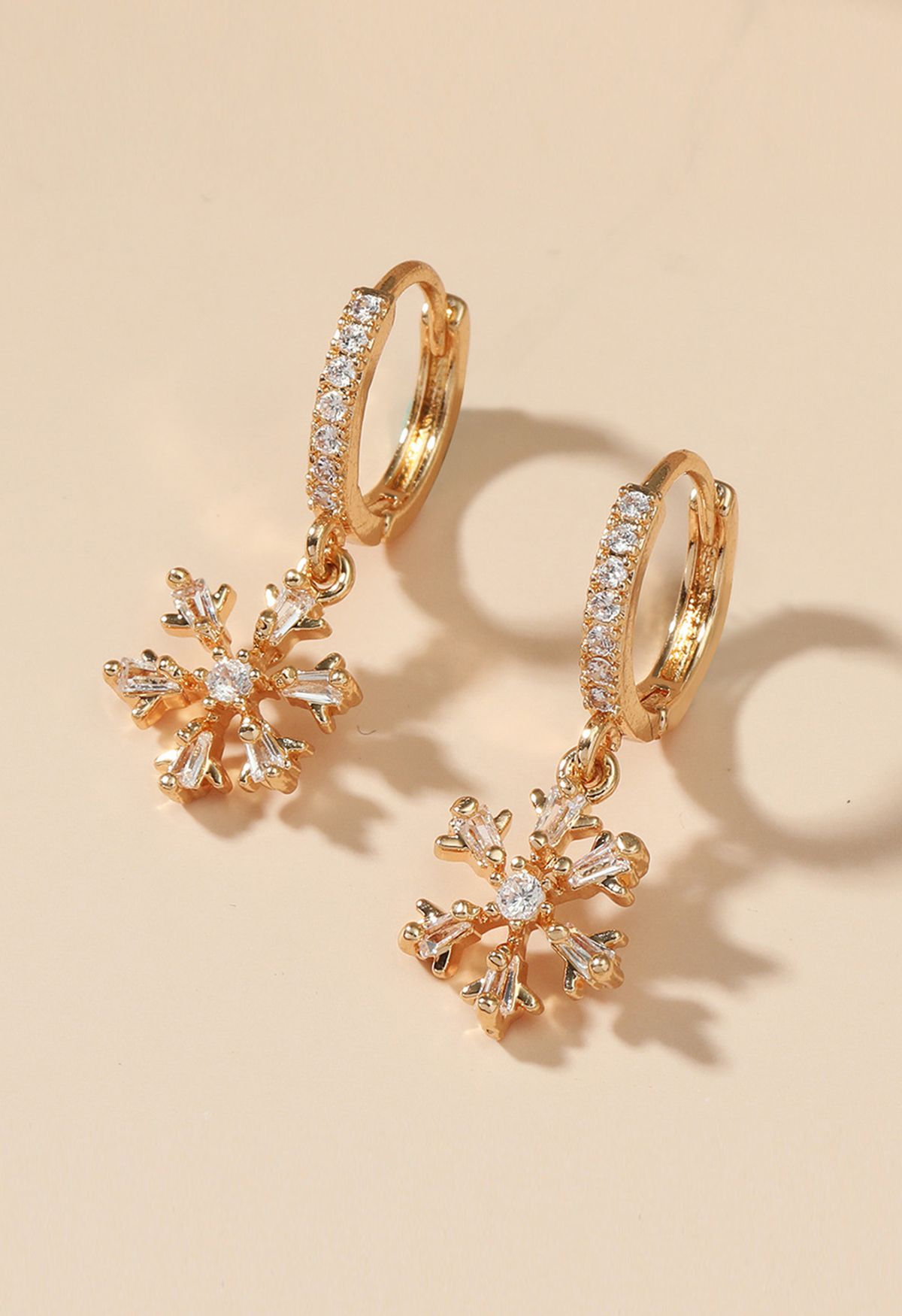 Snowflake Zircon Trim Earrings