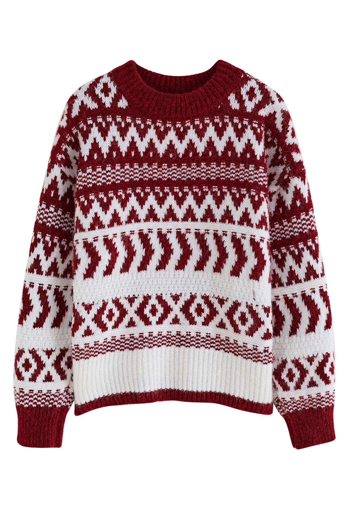 Fancy Fair Isle Chunky Knit Sweater