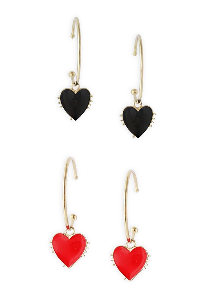 Heart Shape Golden Hoop Earrings