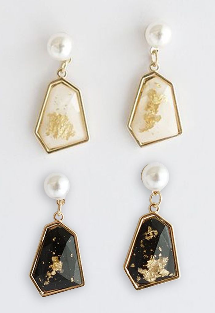 Pearl and Rhinestone Drop Earring