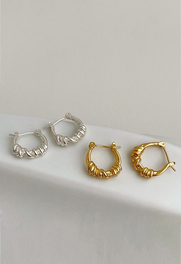 Round Shape Twined Earrings