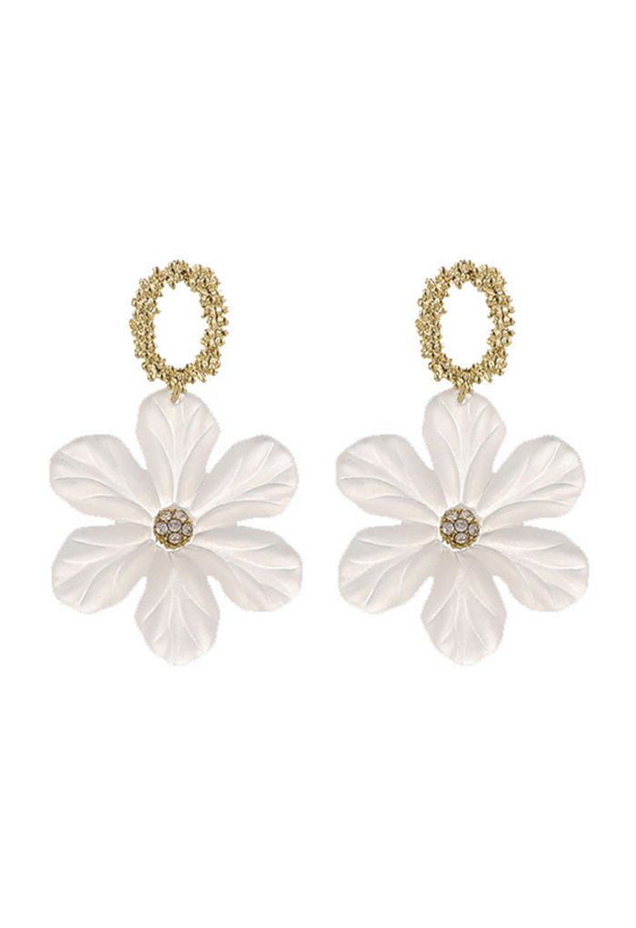 Translucent Acrylic Floral Earrings