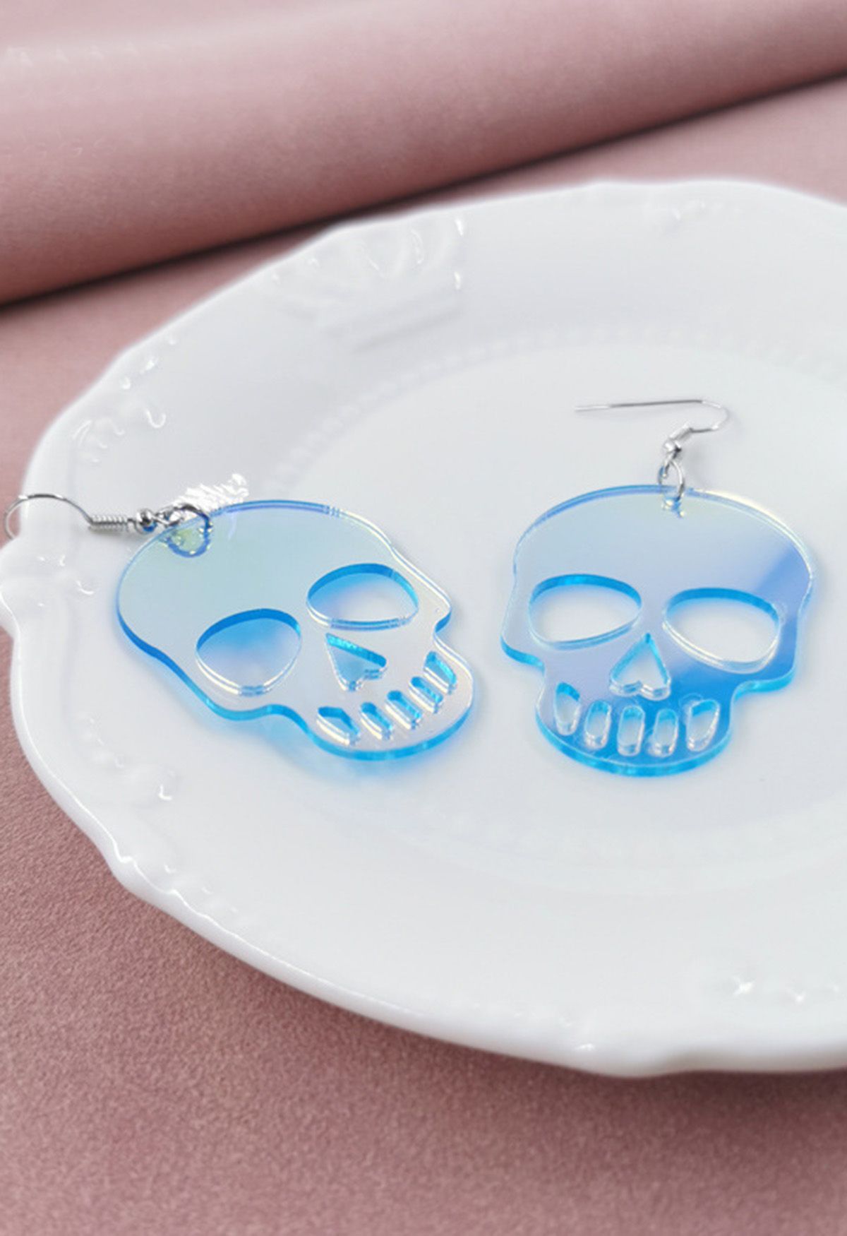 Translucent Skull Laser Color Earrings