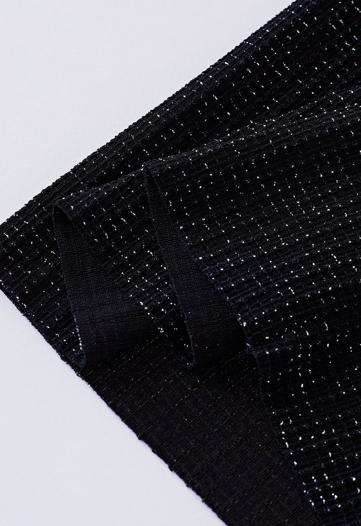 Midnight Shimmer Black Straight-Leg Pants