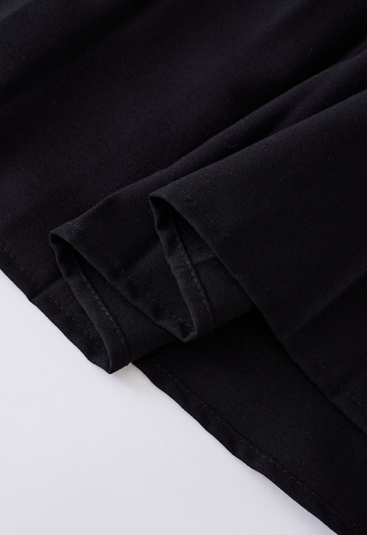 Double Pleated Midi Skirt in Black