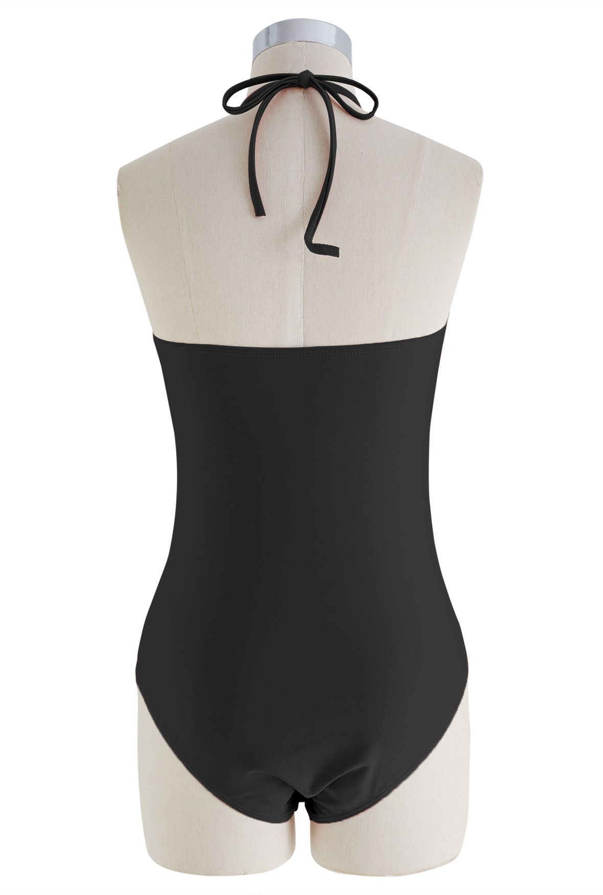 Cutout Crisscross Halter Neck Swimsuit in Black