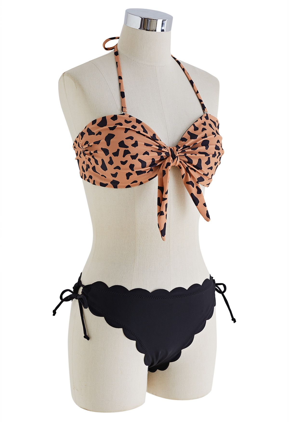 Wild Tiger Print Bowknot Bikini Set