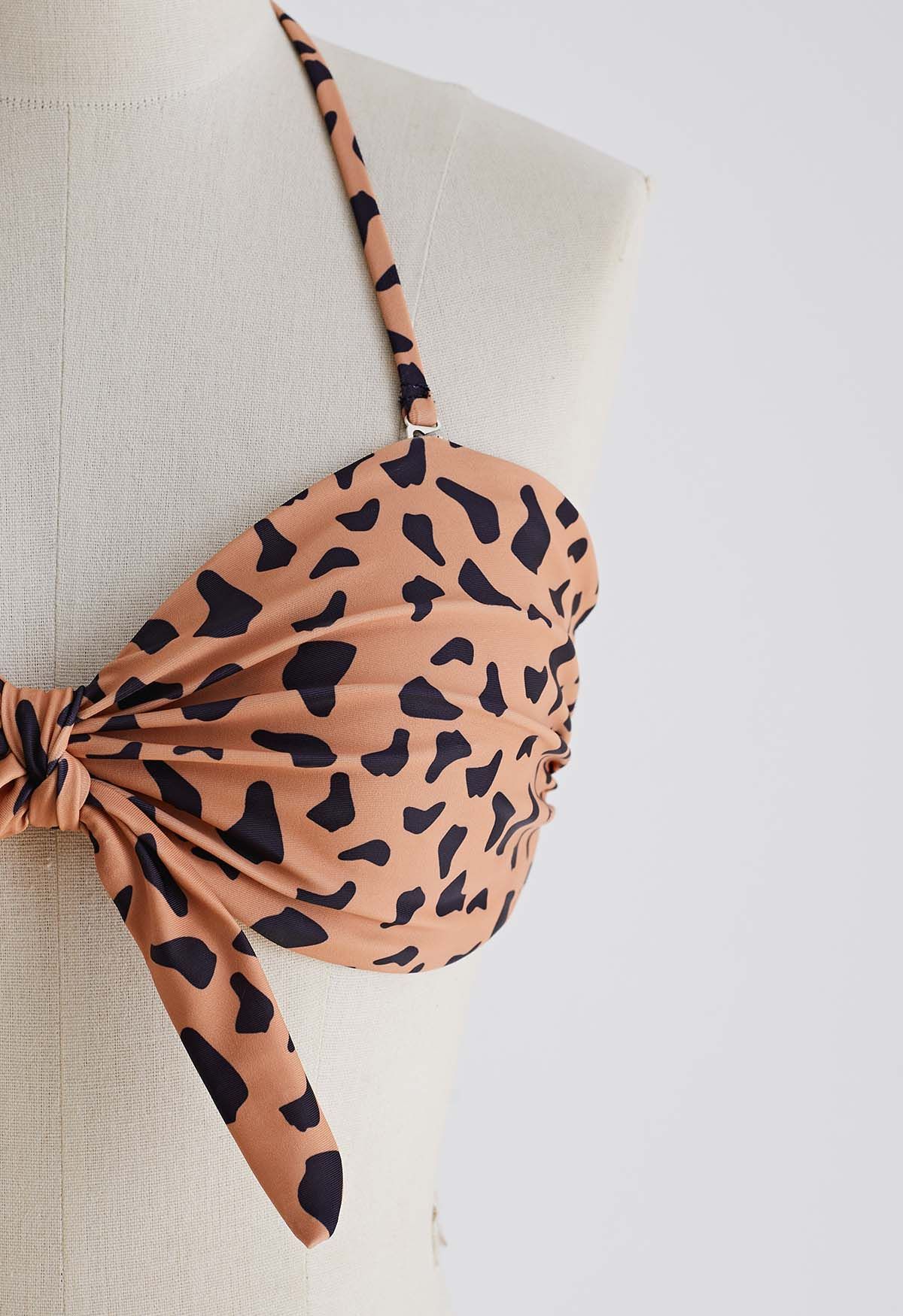 Wild Tiger Print Bowknot Bikini Set