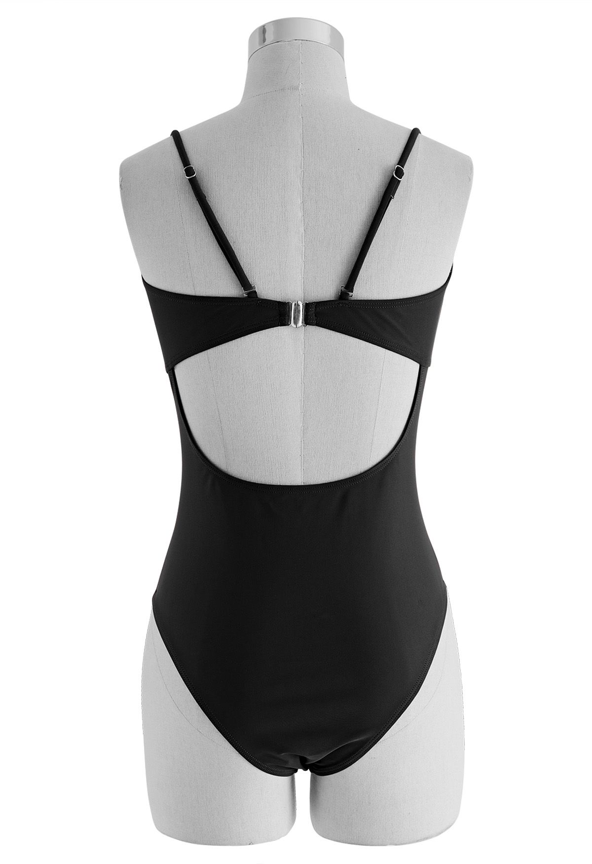 Twisted Front Cutout Swimsuit in Black