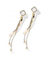 Multi Strings Golden Drop Earrings