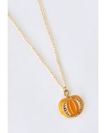 Crown Pumpkin Pendant Necklace