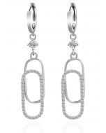 Double Paperclip Moissanite Diamond Earrings