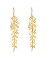 Golden Wheat Rhinestone Drop Earrings